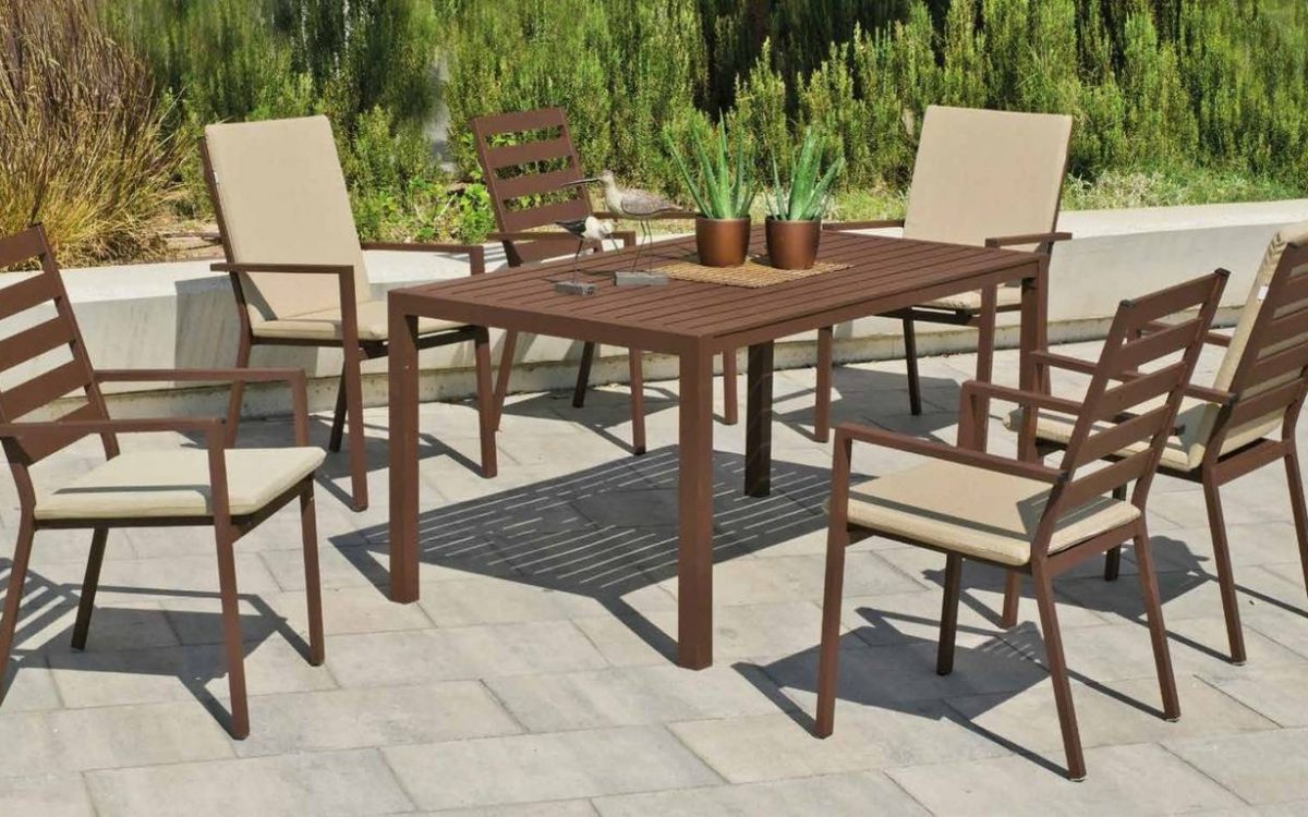 Set mesa y sillas jardín en aluminio